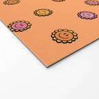 Happy Flower Print in Orange Welcome Mat Gallery Image 2
