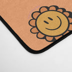 Happy Flower Print in Orange Desk Mat Gallery Image 4