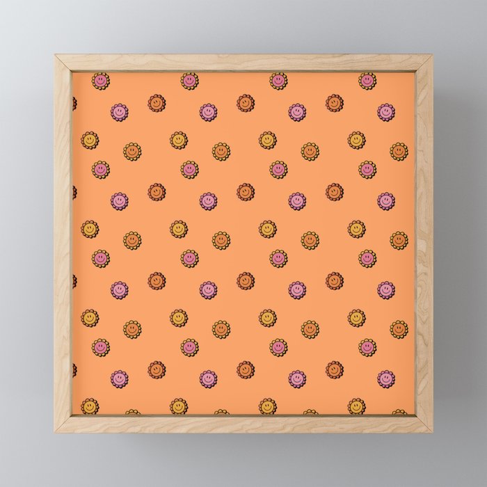 Happy Flower Print in Orange Mini Art Print Gallery Image 1