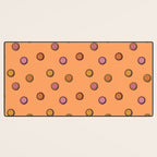 Happy Flower Print in Orange Desk Mat Gallery Image 3