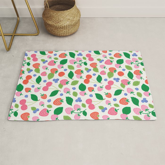 Strawberries and Cherries - Bright Colors Rug Gallery Image 1