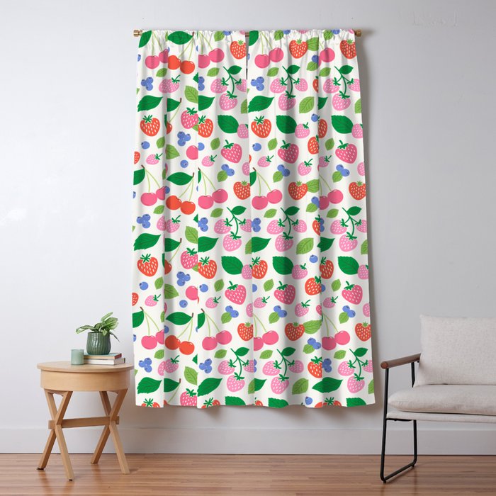 Strawberries and Cherries - Bright Colors Window Curtain Gallery Image 5