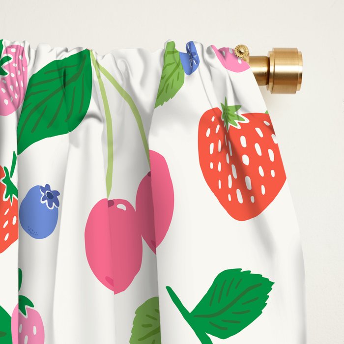 Strawberries and Cherries - Bright Colors Window Curtain Gallery Image 2