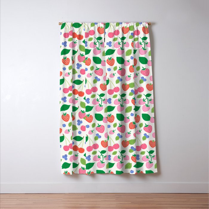 Strawberries and Cherries - Bright Colors Window Curtain Gallery Image 3