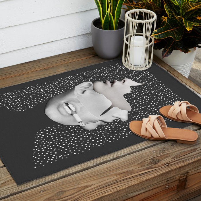 collage art / Faces 2 Outdoor Rug Gallery Image 2