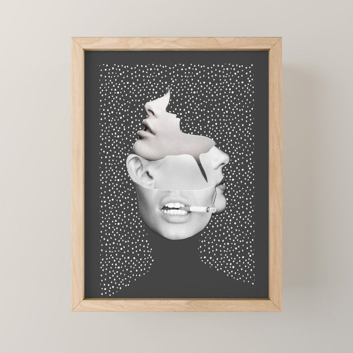 collage art / Faces 2 Mini Art Print Gallery Image 1