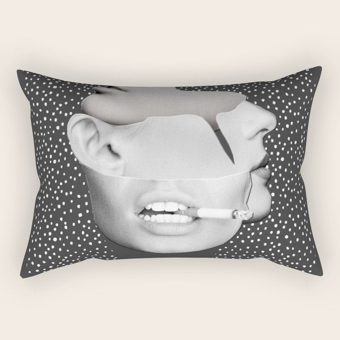 collage art / Faces 2 Rectangular Pillow Gallery Image 1