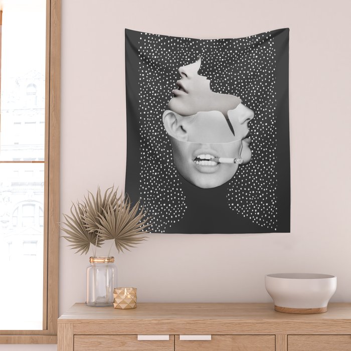 collage art / Faces 2 Wall Tapestry Gallery Image 2