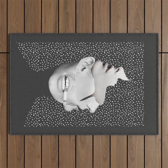 collage art / Faces 2 Outdoor Rug Gallery Image 1