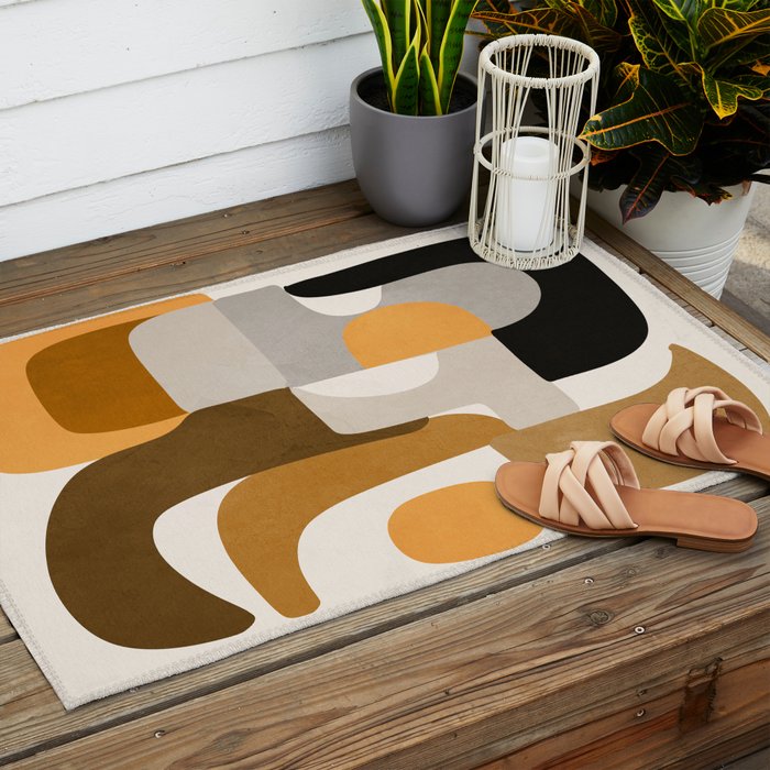 Modern Abstract Shapes 111 Outdoor Rug Gallery Image 2