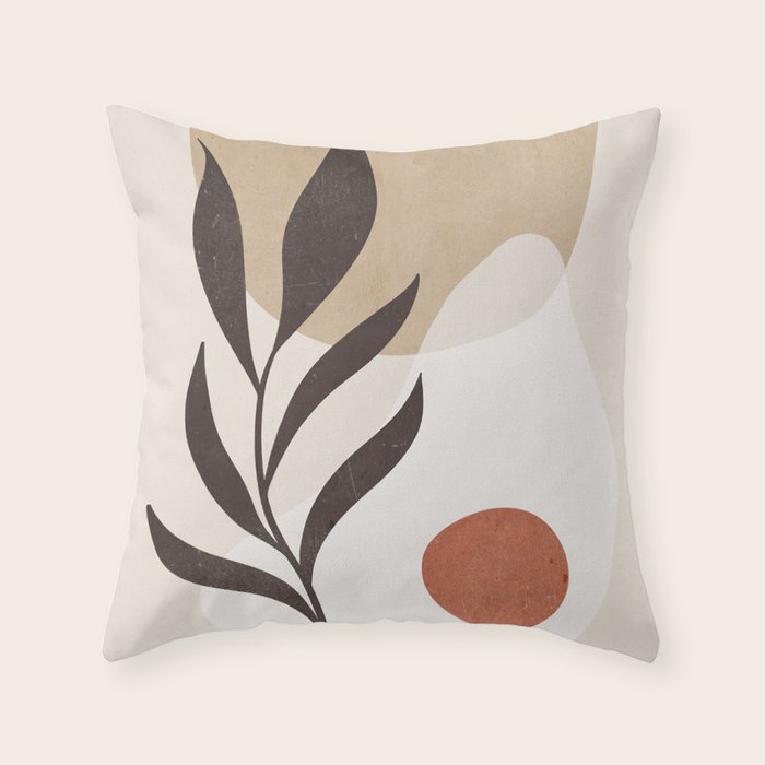 Minimal Abstract Art Plant 7 Throw Pillow Gallery Image 1