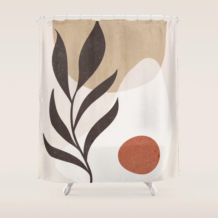 Minimal Abstract Art Plant 7 Shower Curtain Gallery Image 1