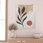 Minimal Abstract Art Plant 7 Wall Tapestry Gallery Image 2