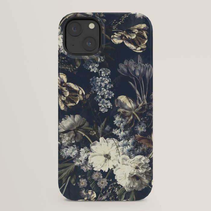 Antique Blue Moonlight Midnight Baroque Flower Garden iPhone Case Gallery Image 30