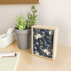 Antique Blue Moonlight Midnight Baroque Flower Garden Mini Art Print Gallery Image 2