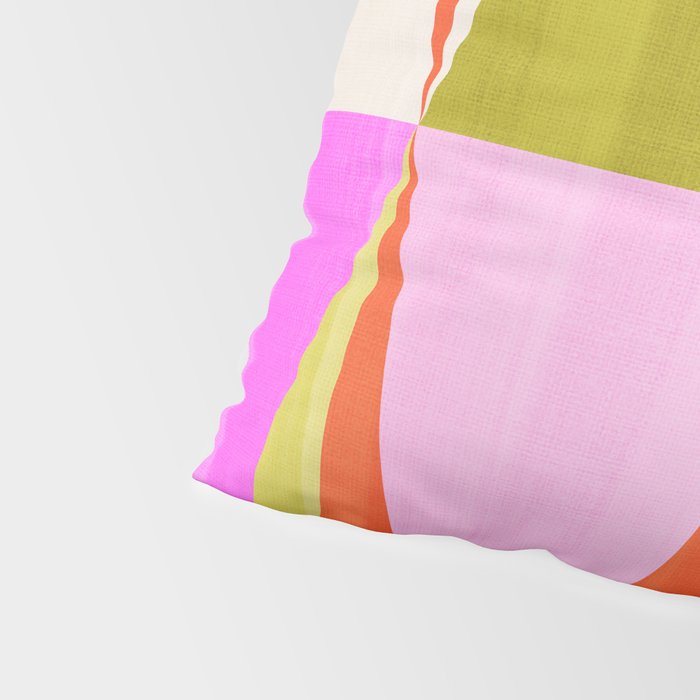 Mid Mod Diamond Pattern 1. textured Pink Green  Pillow Sham Gallery Image 4