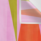Mid Mod Diamond Pattern 1. textured Pink Green  Wall Tapestry Gallery Image 3