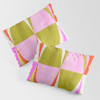 Mid Mod Diamond Pattern 1. textured Pink Green  Pillow Sham Gallery Image 3