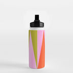 Mid Mod Diamond Pattern 1. textured Pink Green  Water Bottle Gallery Image 2