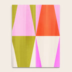 Mid Mod Diamond Pattern 1. textured Pink Green  Notebook Gallery Image 4