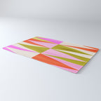 Mid Mod Diamond Pattern 1. textured Pink Green  Rug Gallery Image 3