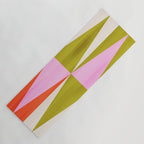 Mid Mod Diamond Pattern 1. textured Pink Green  Yoga Mat Gallery Image 1