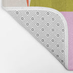 Mid Mod Diamond Pattern 1. textured Pink Green  Bath Mat Gallery Image 2