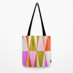 Mid Mod Diamond Pattern 1. textured Pink Green  Tote Bag Gallery Image 2