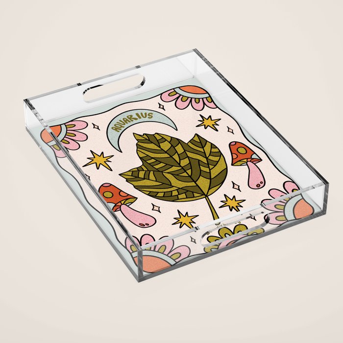 Aquarius Leaf Acrylic Tray Gallery Image 1