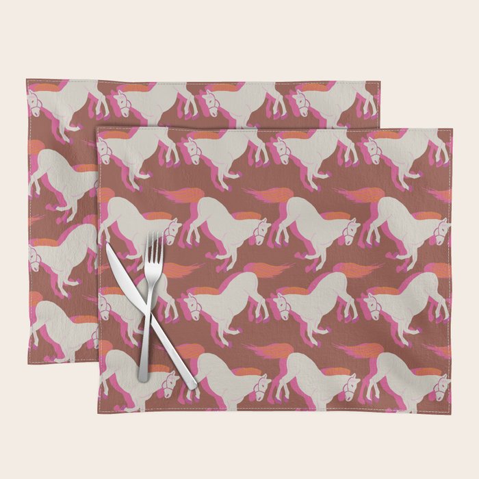 Horses in red Placemat Gallery Image 1