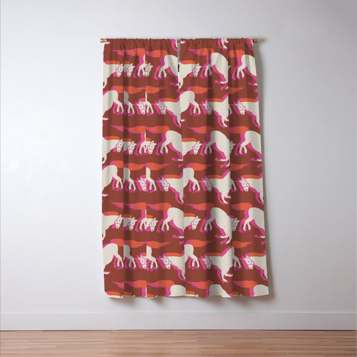 Horses in red Window Curtain Gallery Image 3