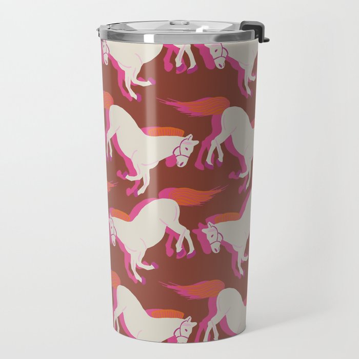 Horses in red Travel Mug Gallery Image 2