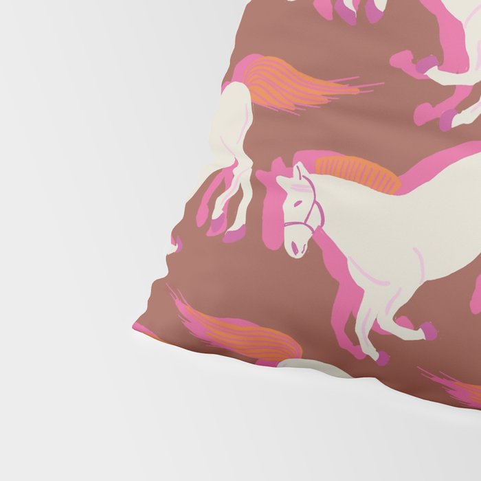 Horses in red Pillow Sham Gallery Image 4
