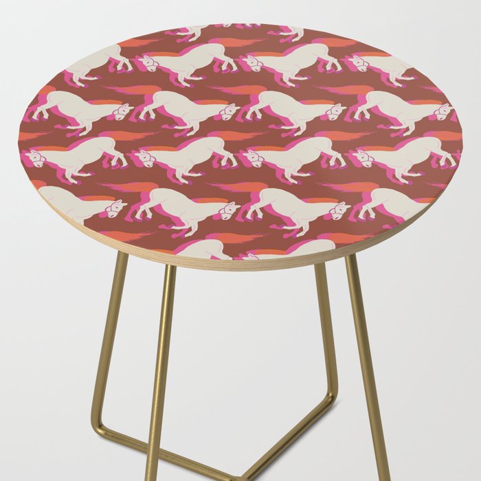Horses in red Side Table Gallery Image 2