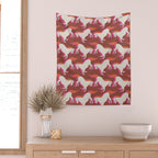 Horses in red Wall Tapestry Gallery Image 2
