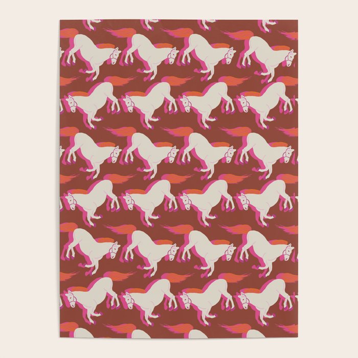 Horses in red Poster Gallery Image 1