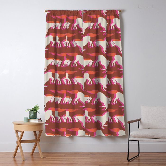 Horses in red Window Curtain Gallery Image 5