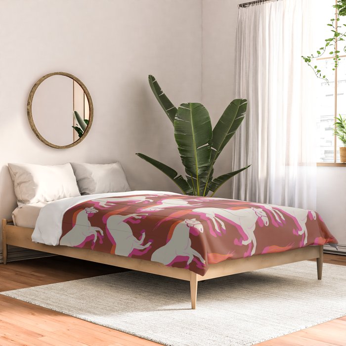 Horses in red Comforter Gallery Image 2
