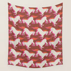 Horses in red Wall Tapestry Gallery Image 4