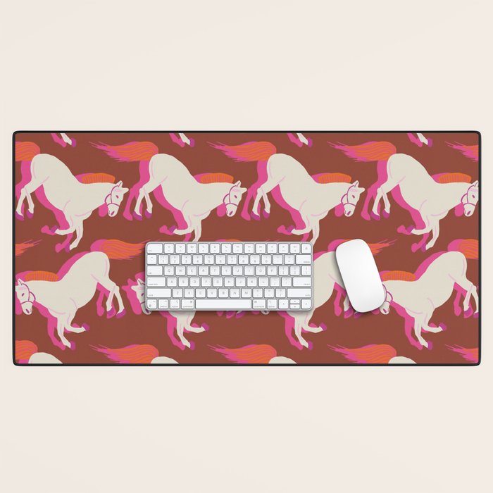 Horses in red Desk Mat Gallery Image 1