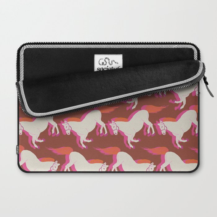 Horses in red Laptop Sleeve Gallery Image 2
