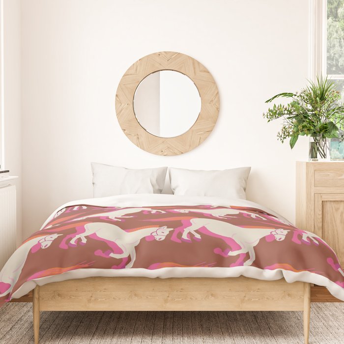 Horses in red Duvet Cover Gallery Image 3