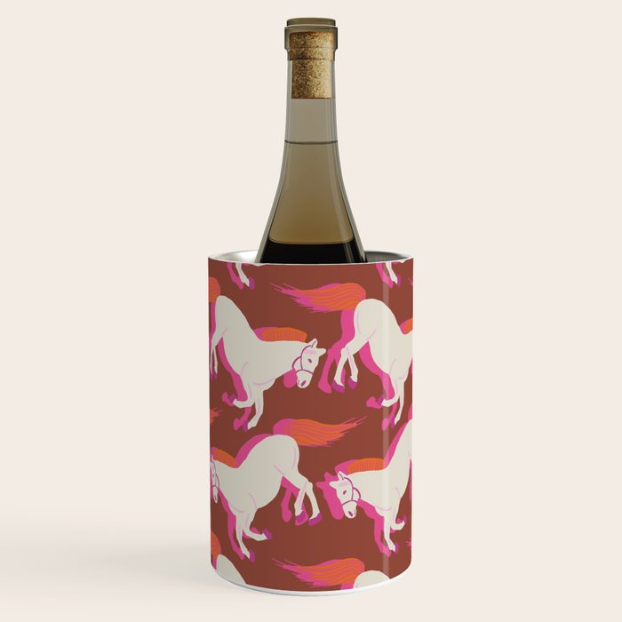Horses in red Wine Chiller Gallery Image 2