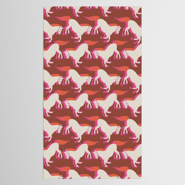 Horses in red Tablecloth Gallery Image 2