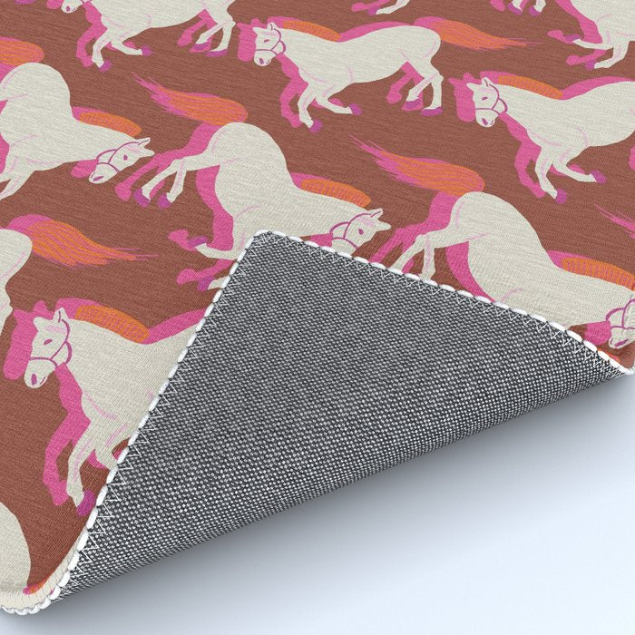 Horses in red Rug Gallery Image 4