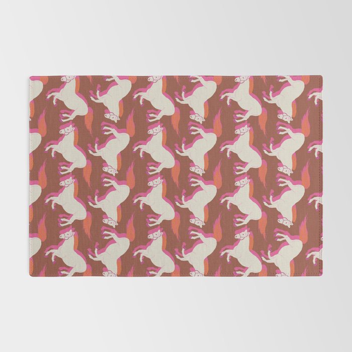 Horses in red Rug Gallery Image 2