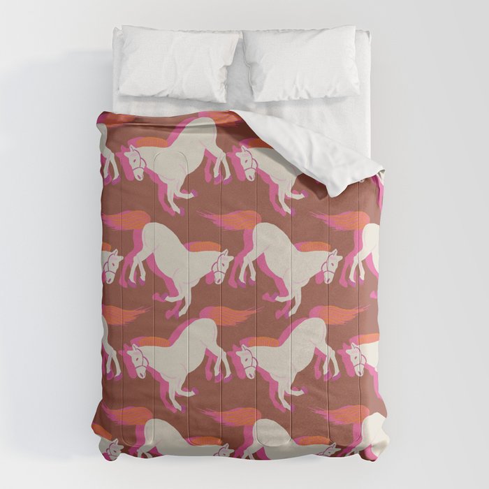 Horses in red Comforter Gallery Image 6