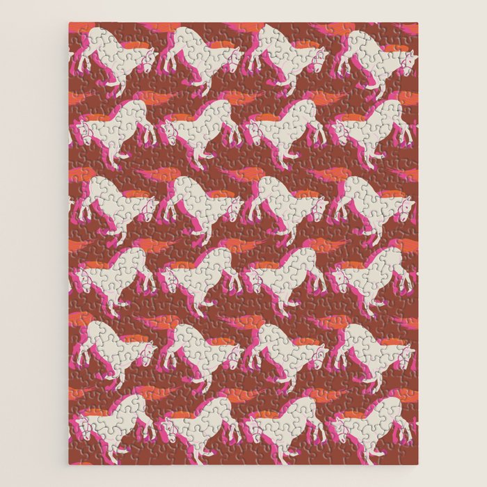 Horses in red Jigsaw Puzzle Gallery Image 1