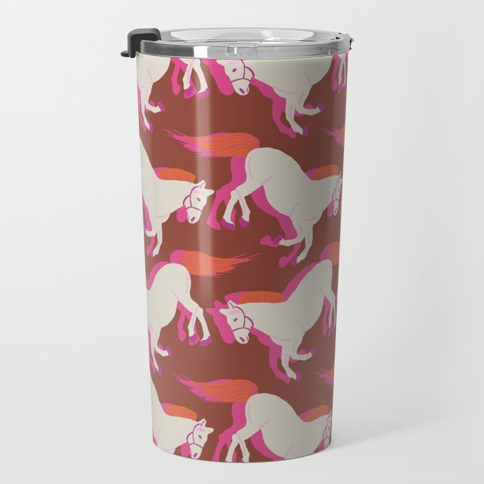 Horses in red Travel Mug Gallery Image 3