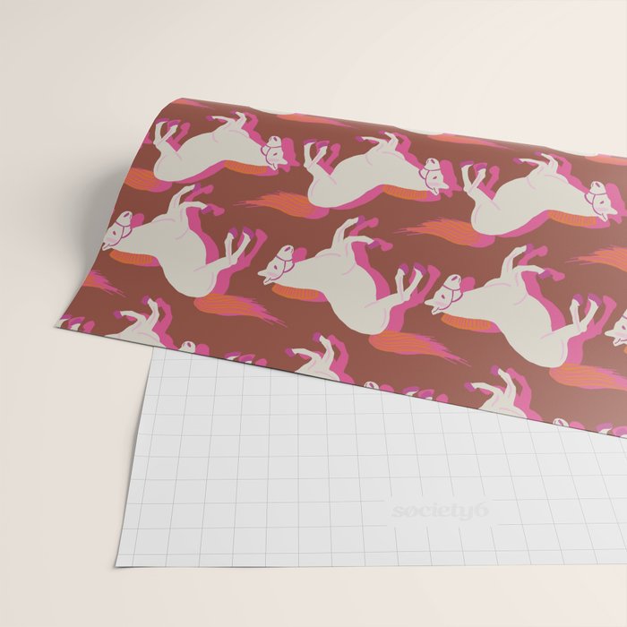 Horses in red Wrapping Paper Gallery Image 2